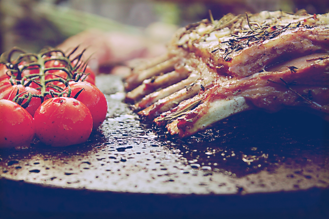 lamb rack on island grillstone