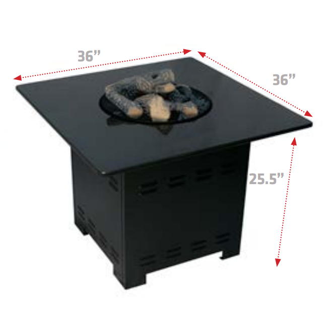 Mountains West Fire Tall Table Dimensions